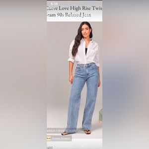Abercrombie Curve love high rise 90s relaxed Jean twisted seam